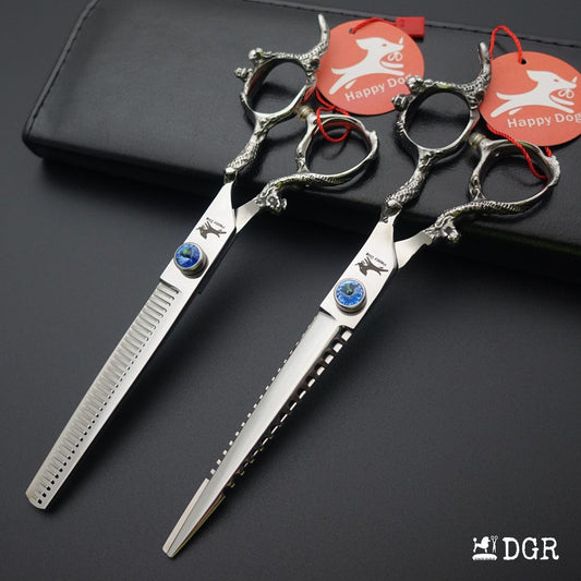 7"Dragon Scale Handle Professional Pet Grooming Scissors(1/2 Pcs)
