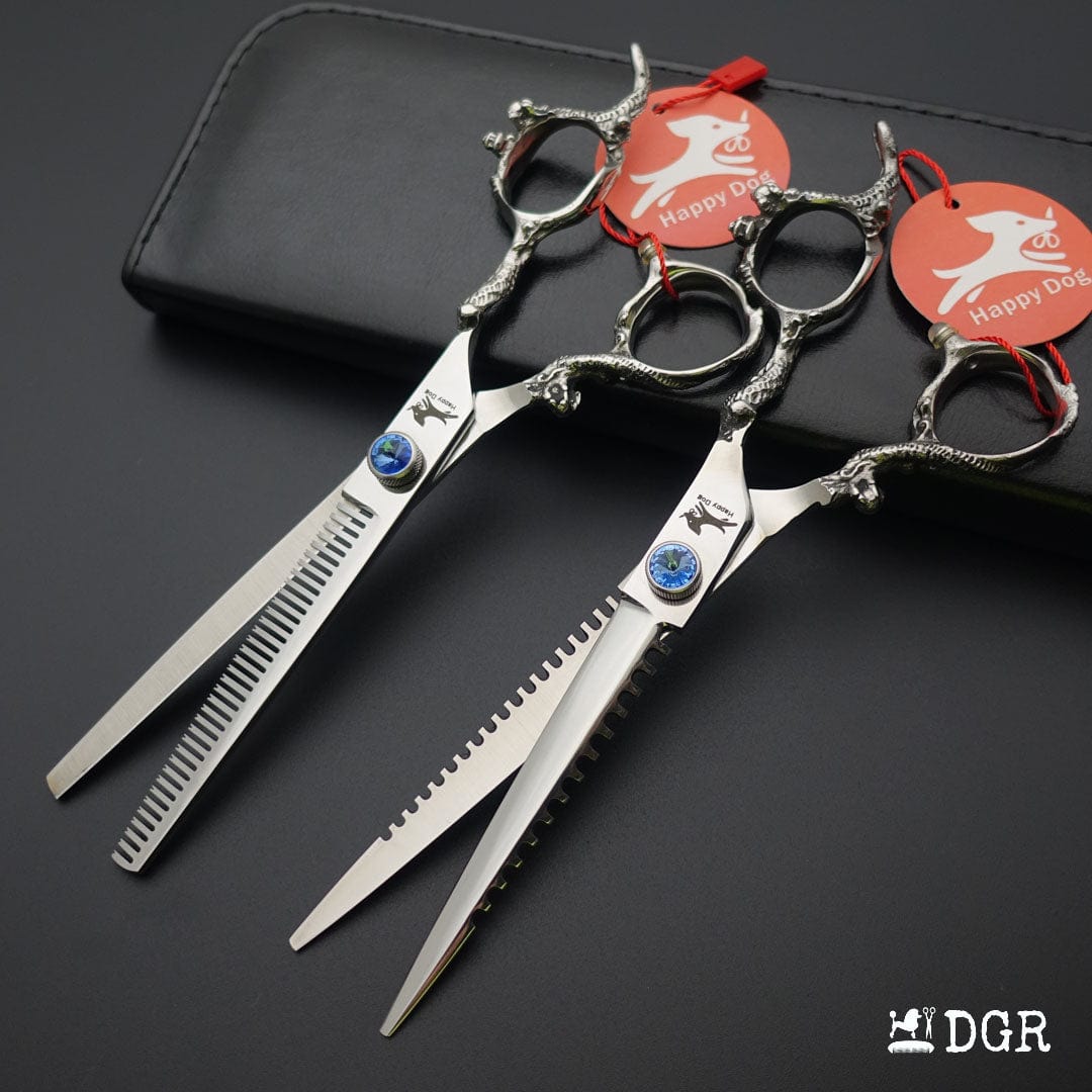 7"Dragon Scale Handle Professional Pet Grooming Scissors(1/2 Pcs)