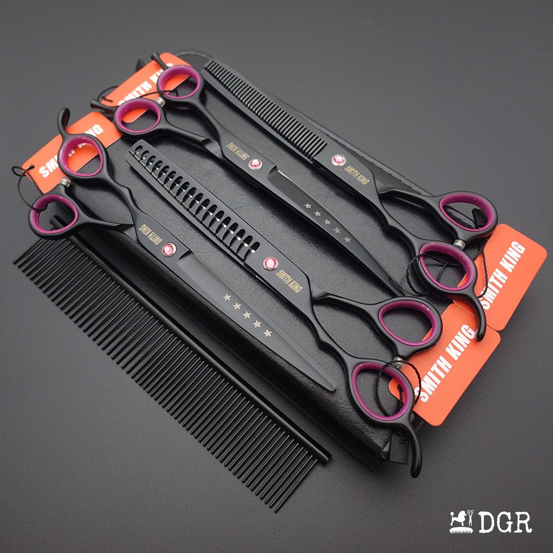 7“ Pro. PET GROOMING Shears 4Pcs set-Black-comb-USA warehouse available