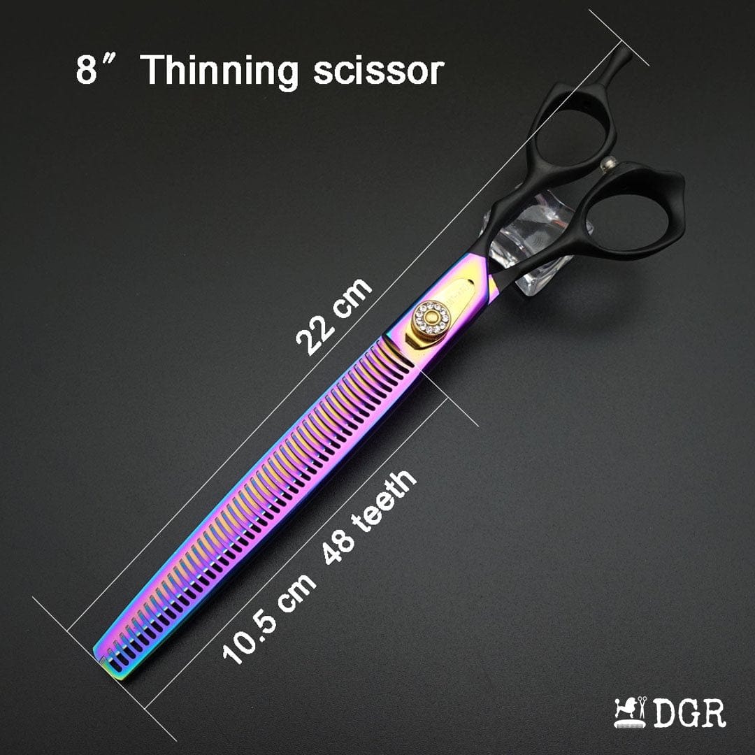 8" Professional Pet Grooming  Thinning Scissors 1Pcs -Rainbow