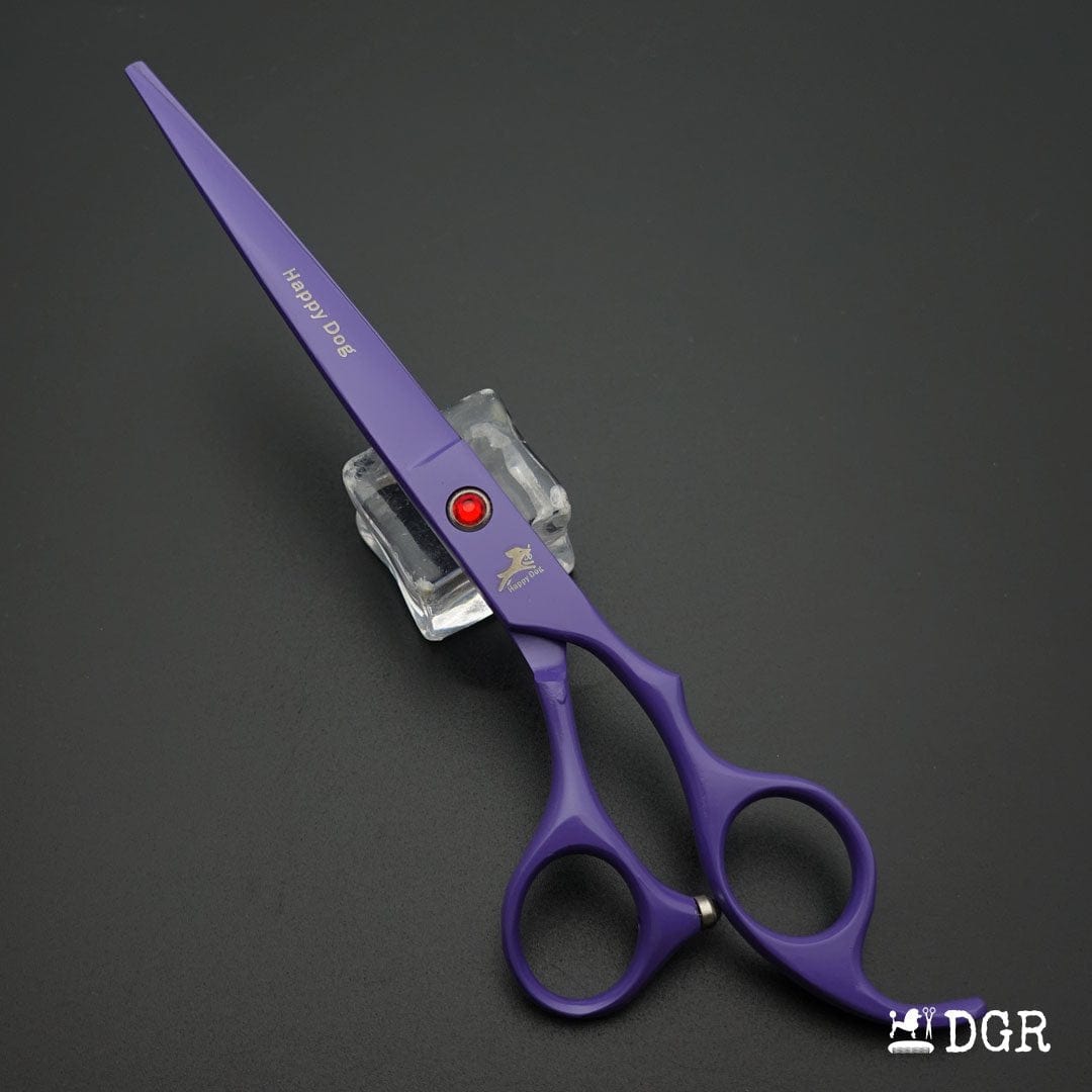 7" Professional Pet Grooming 4Pcs shears-happy dog - (Purple)