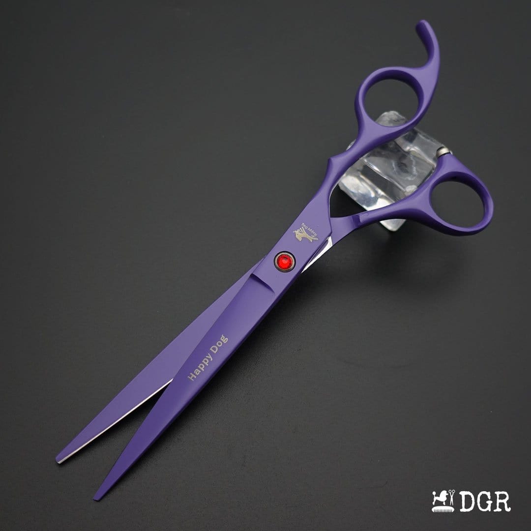 7" Professional Pet Grooming 4Pcs shears-happy dog - (Purple)