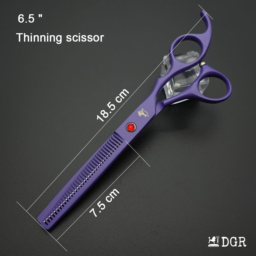 7" Professional Pet Grooming 4Pcs shears-happy dog - (Purple)
