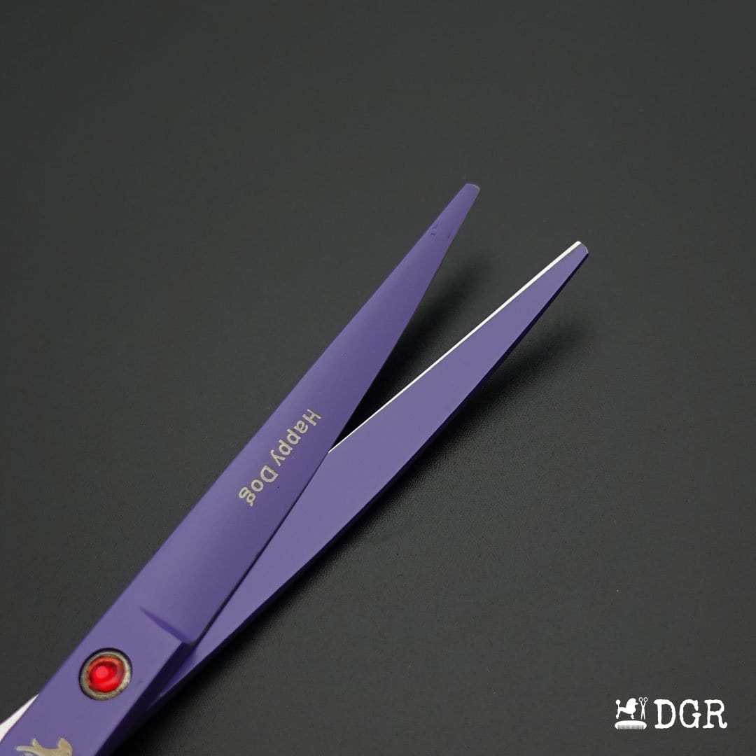 7" Professional Pet Grooming 4Pcs shears-happy dog - (Purple)