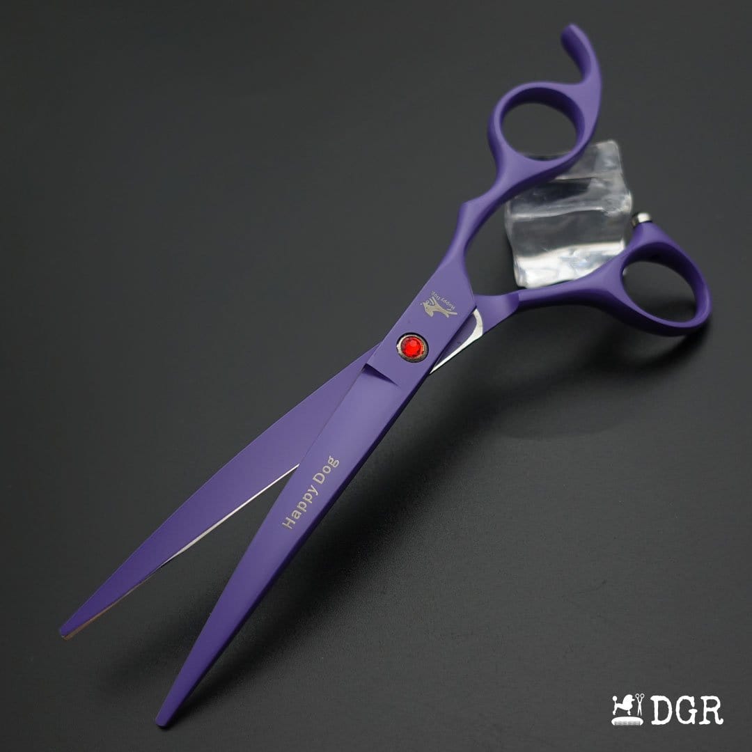 7" Professional Pet Grooming 4Pcs shears-happy dog - (Purple)