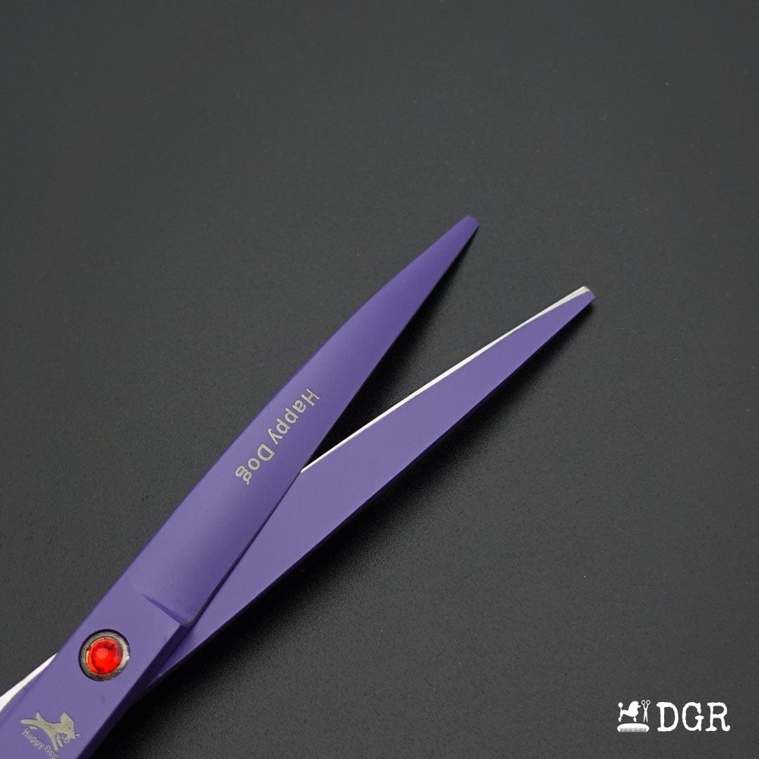 7" Professional Pet Grooming 4Pcs shears-happy dog - (Purple)