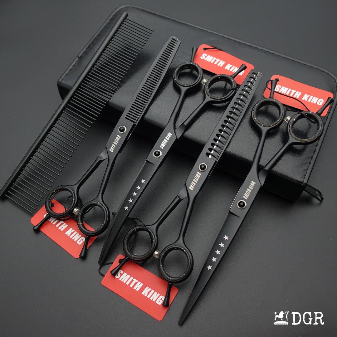 7“ Pro. PET GROOMING Shears 4Pcs-comb (3 colors available)