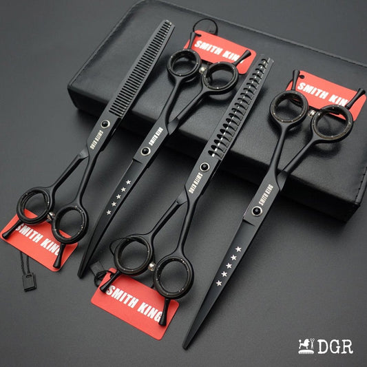 7“ Pro. PET GROOMING Shears 4Pcs-Black (USA Stock Available)