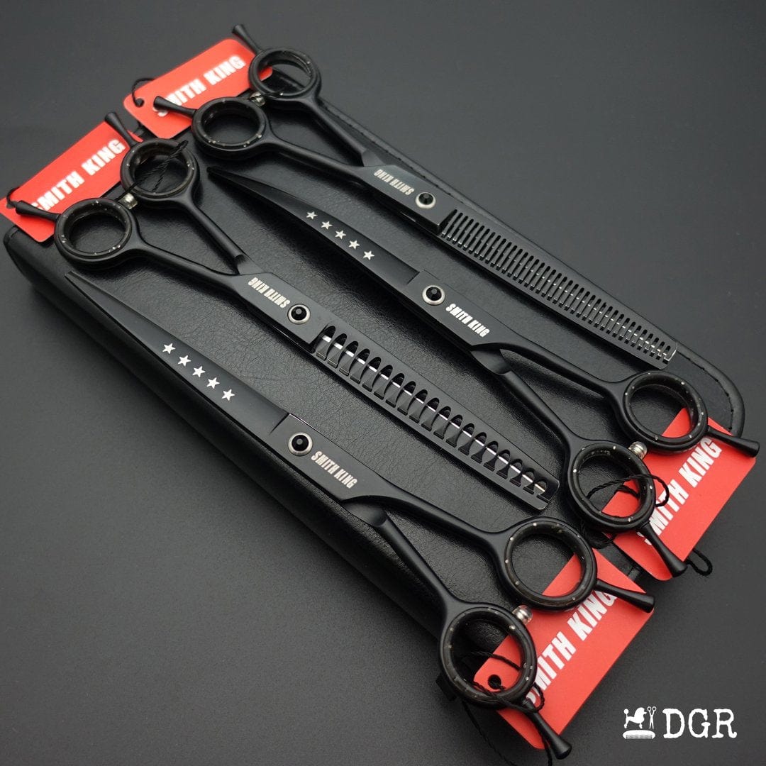 7“ Pro. PET GROOMING Shears 4Pcs-Black (USA Stock Available)