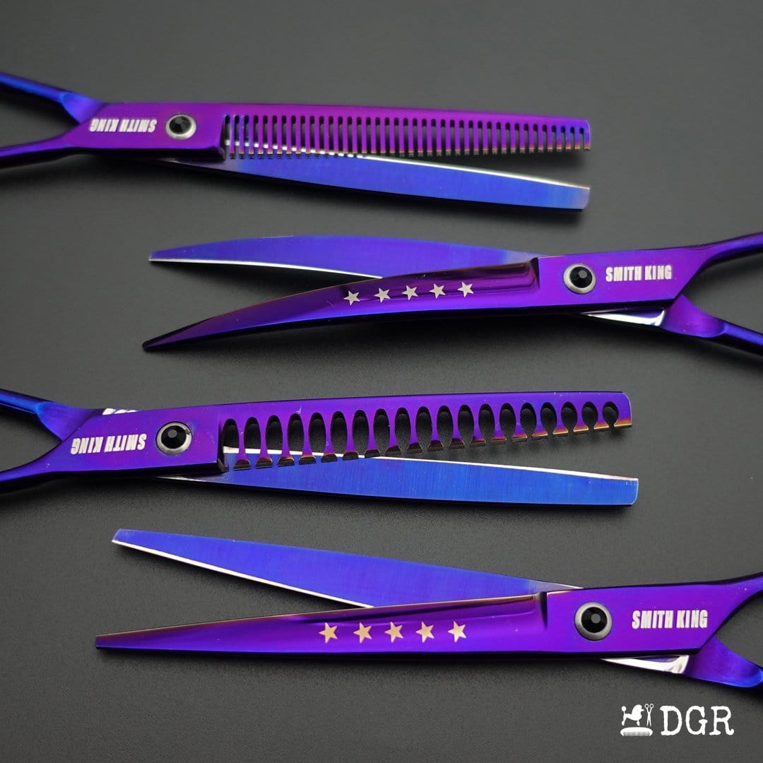 7“ Pro. PET GROOMING Shears 4Pcs-comb (3 colors available)
