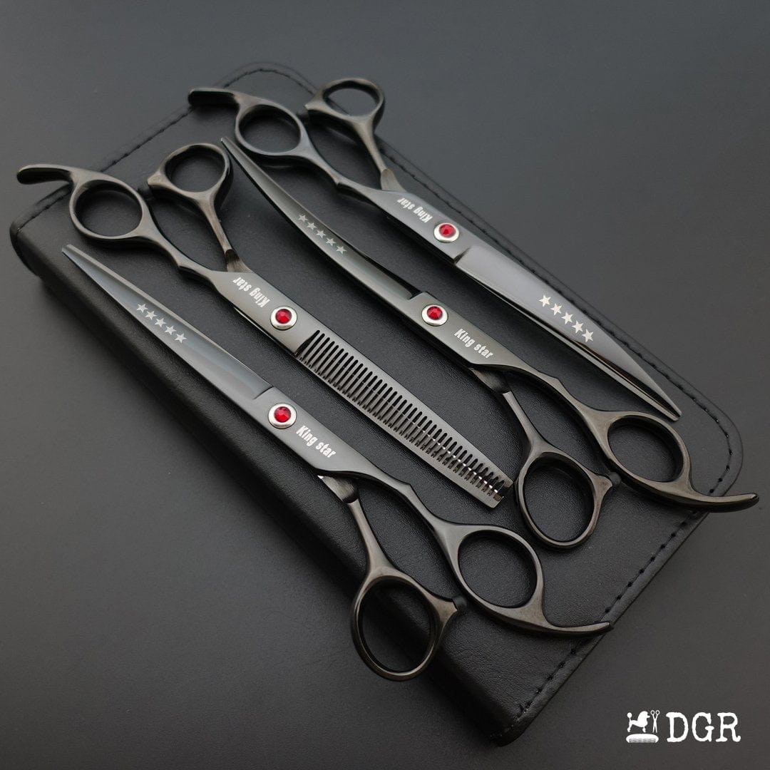 7" Professional Pet Grooming Shears Set - Black-USA warehouse available