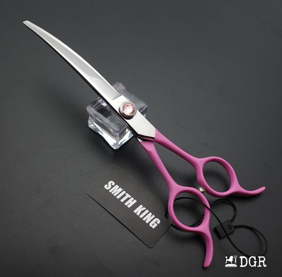 6.5" Professional Pet Grooming Curved Scissors (Pink)