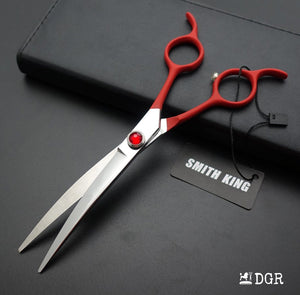 6.5" Professional Pet Grooming Curved Scissors (Red)