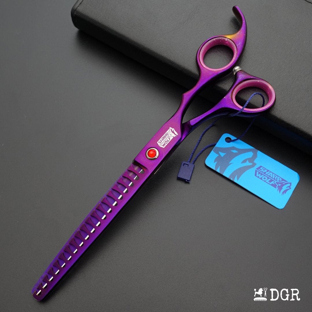 7" Professional Pet Grooming Thinning Scissors (Violet)