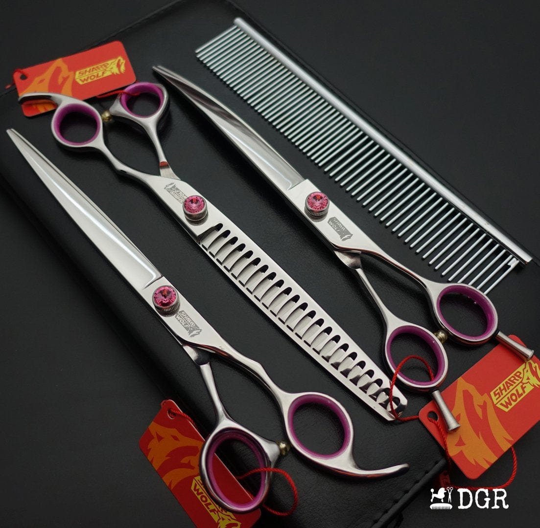 8" Professional Pet Grooming Shears Set -Silver