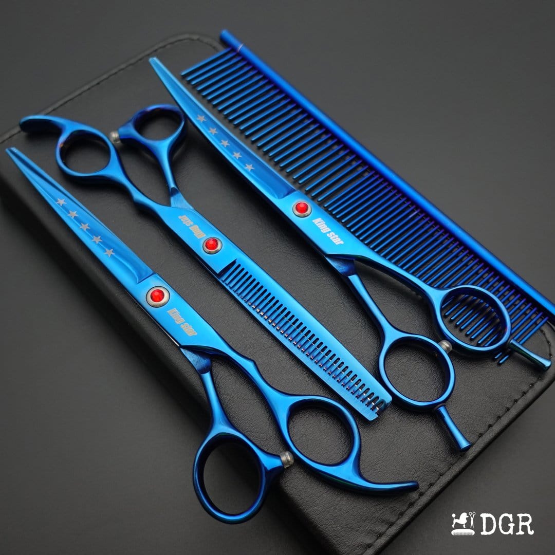 7“ Pro. PET GROOMING Shears 3Pcs set-Blue
