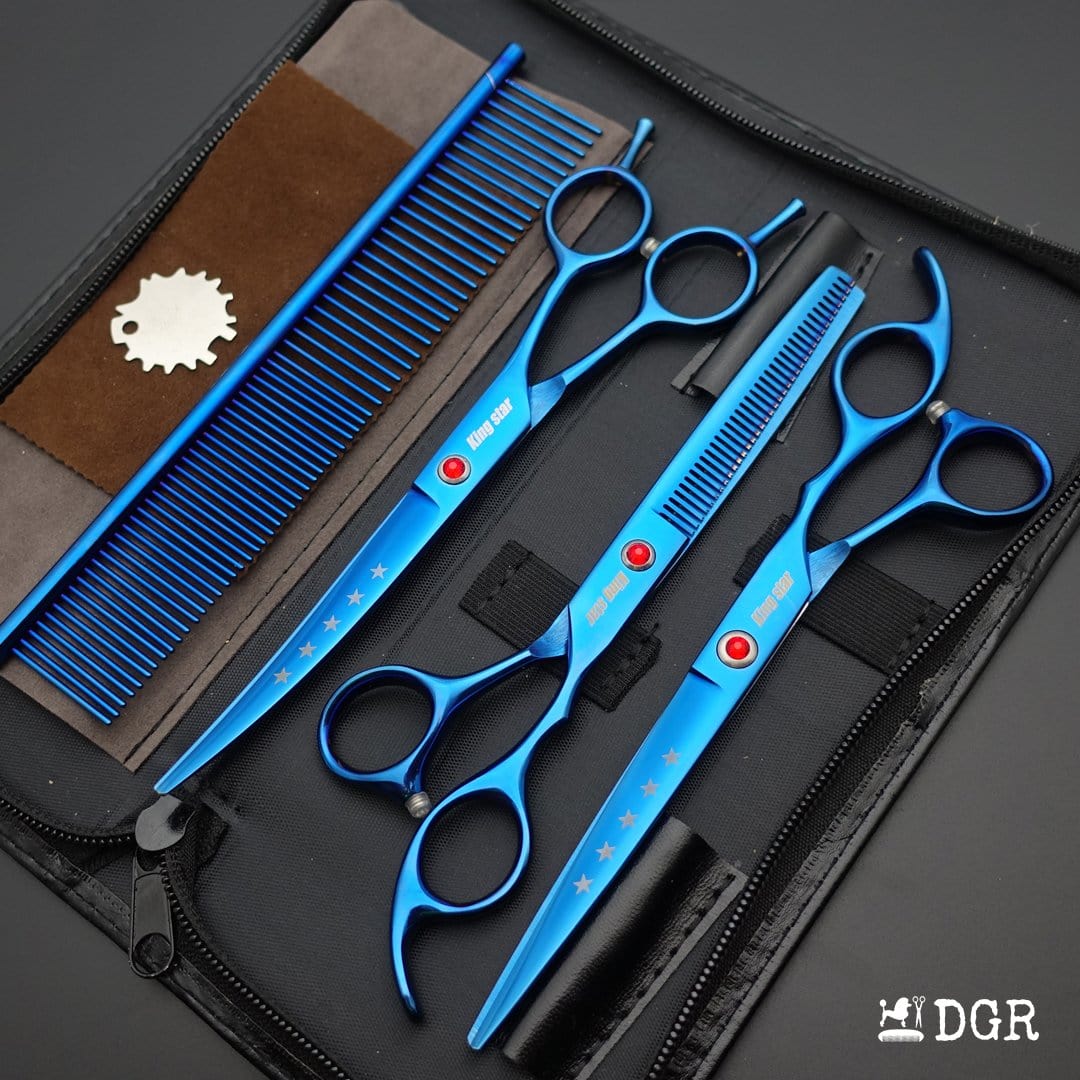 7“ Pro. PET GROOMING Shears 3Pcs set-Blue