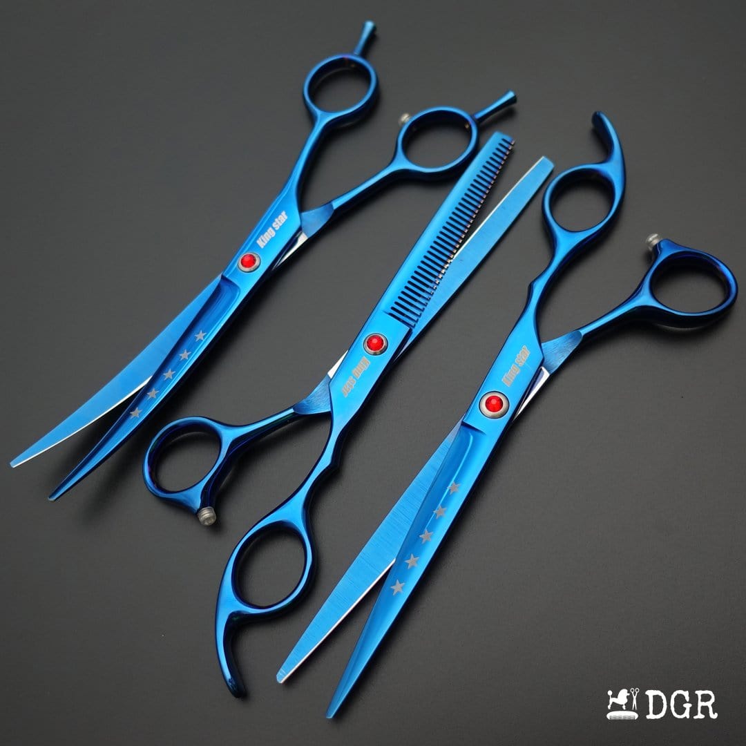 7“ Pro. PET GROOMING Shears 3Pcs set-Blue