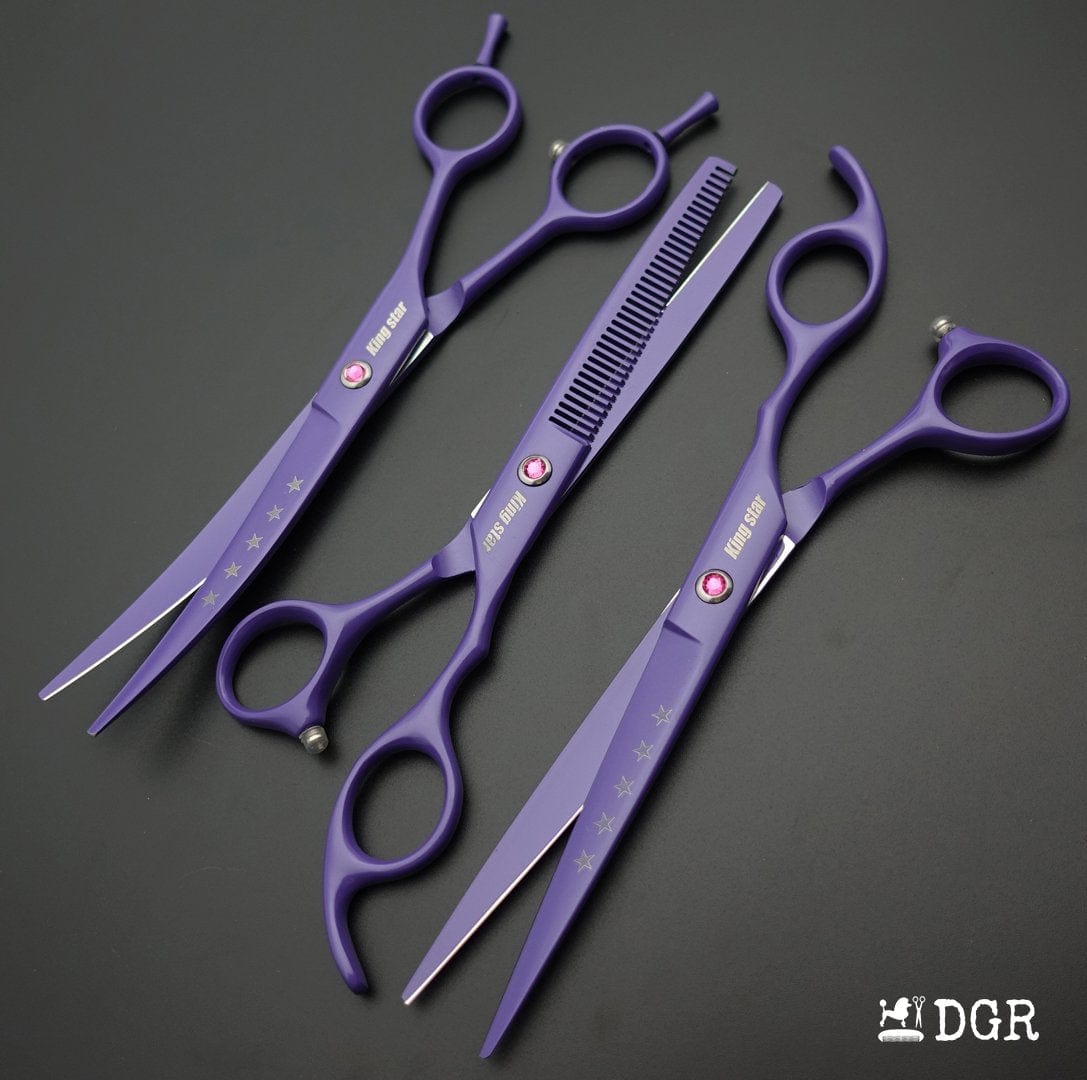 7“ Pro. PET GROOMING Shears 3Pcs set-Purple