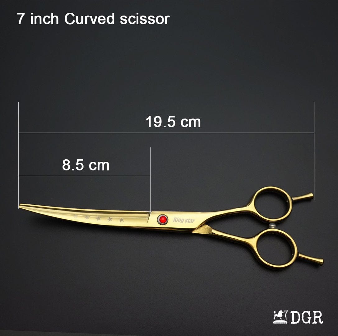 7“ Pro. PET GROOMING Shears 3Pcs set-Golden