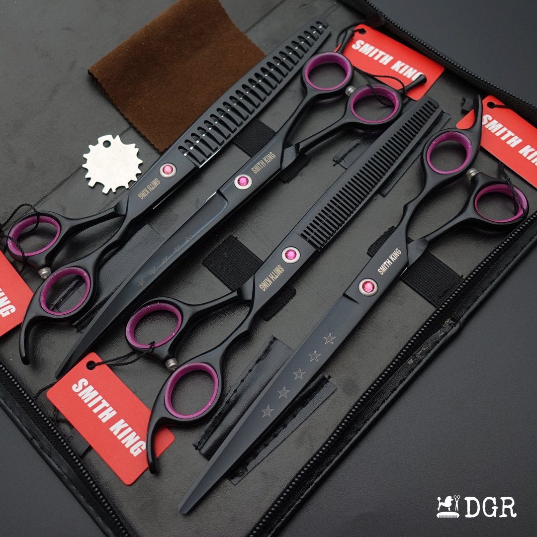 8" Pro. PET GROOMING Shears 4Pcs set-Black(USA Stock Available)