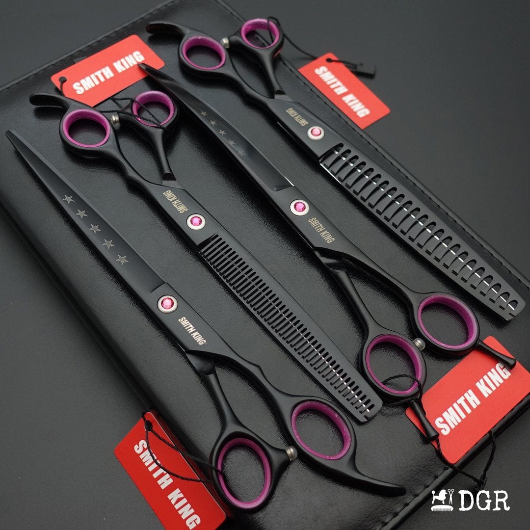 8" Pro. PET GROOMING Shears 4Pcs set-Black(USA Stock Available)