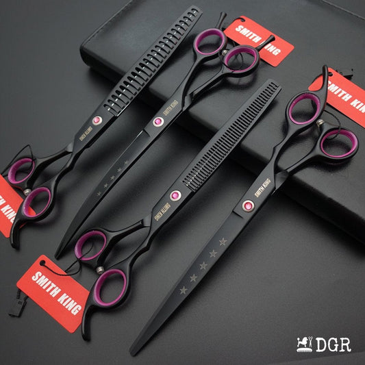 8" Pro. PET GROOMING Shears 4Pcs set-Black(USA Stock Available)
