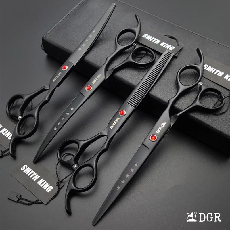 7" Professional Pet Grooming Shears Set-4 Pcs-Black-USA warehouse available