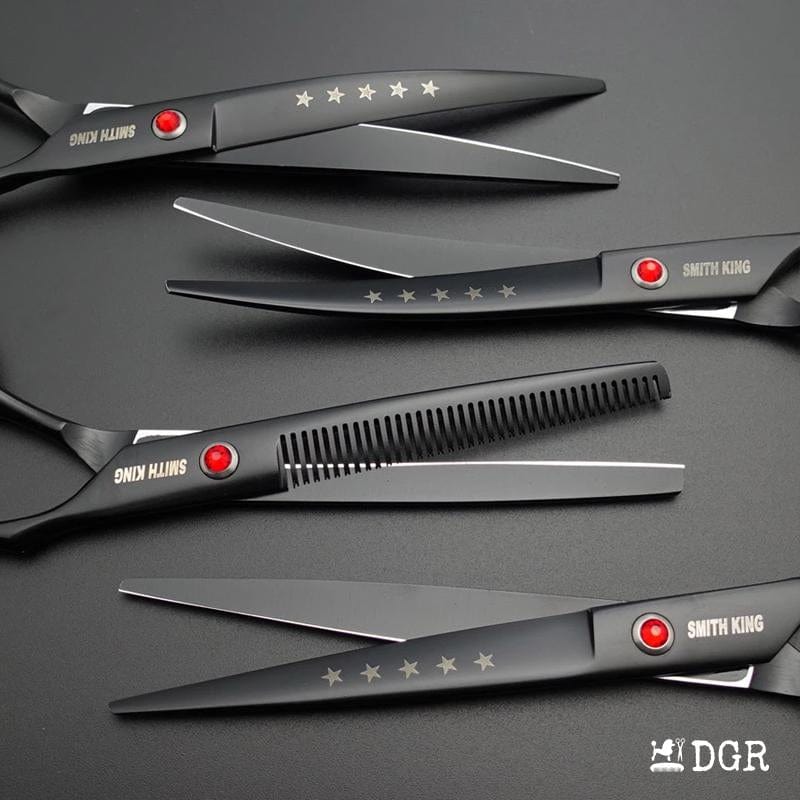 7" Professional Pet Grooming Shears Set-4 Pcs-Black-USA warehouse available