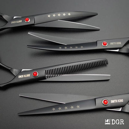 7" Professional Pet Grooming Shears Set-4 Pcs-Black-USA warehouse available