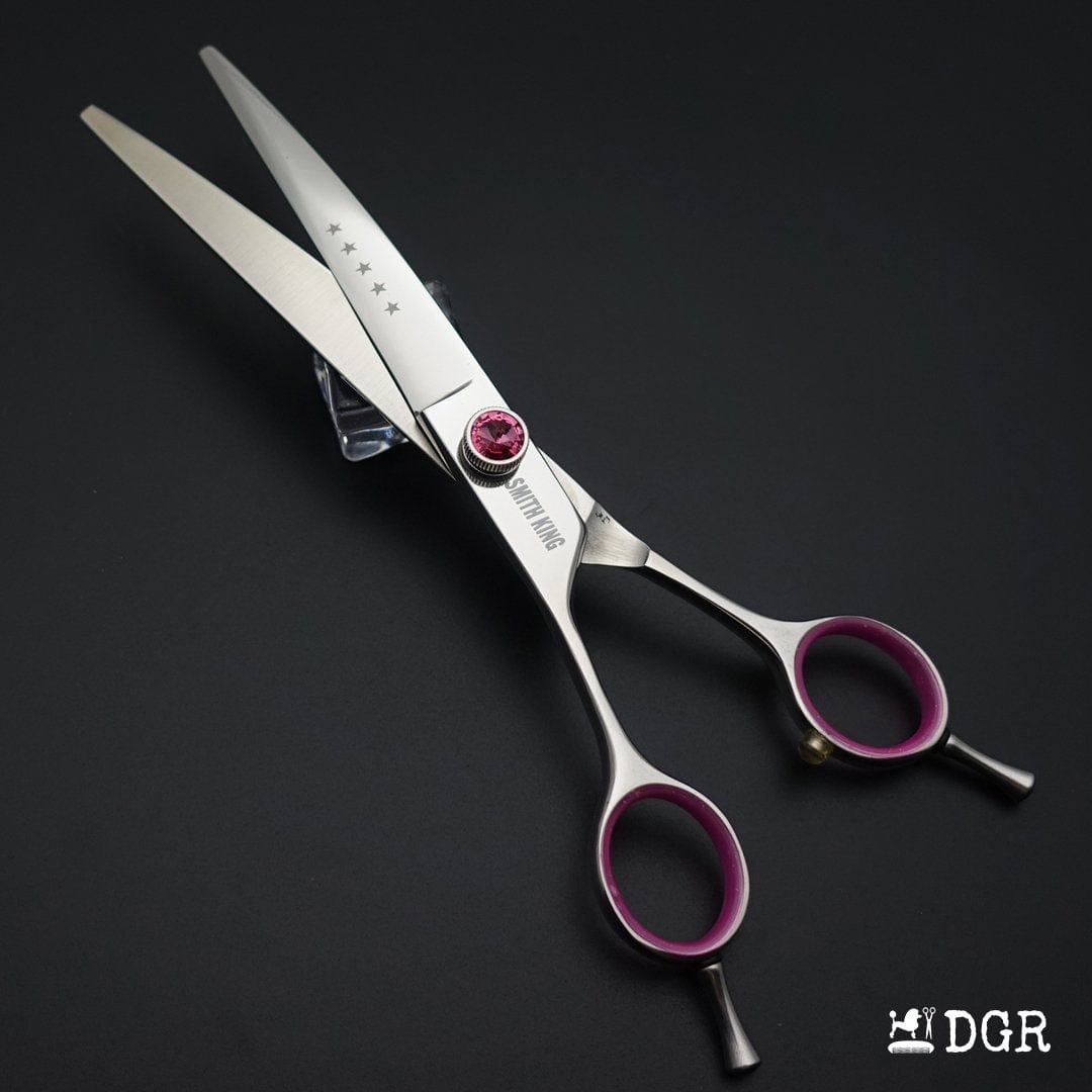 7" left-handed Pro. Pet Grooming Shears 3Pcs Set -Silver-Red