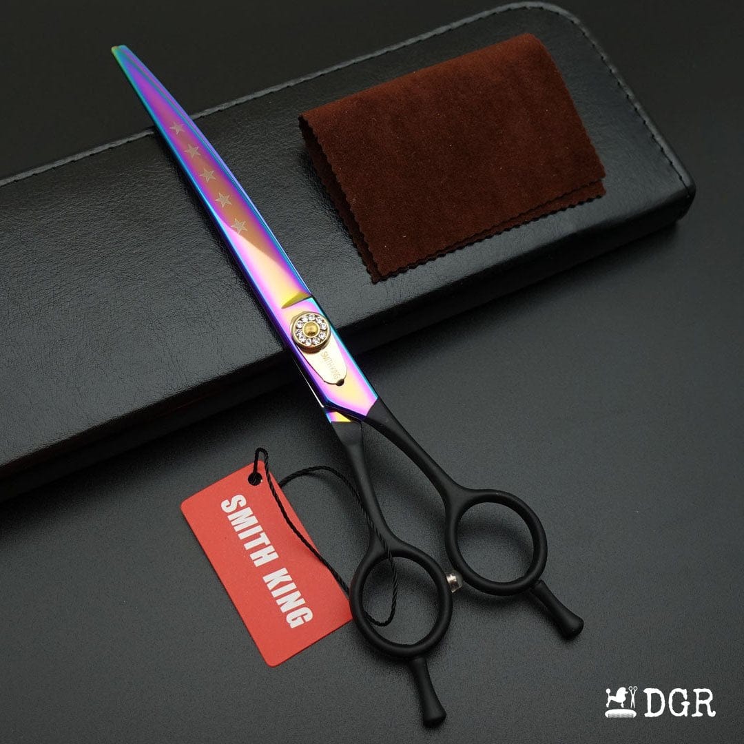 8" Professional Pet Grooming  Curved Scissors 1Pcs -Rainbow