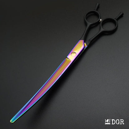 8" Professional Pet Grooming  Curved Scissors 1Pcs -Rainbow