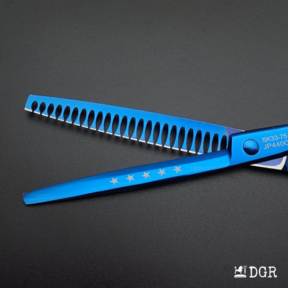 7.5" Professional Pet Grooming Thinning Scissors (Blue)