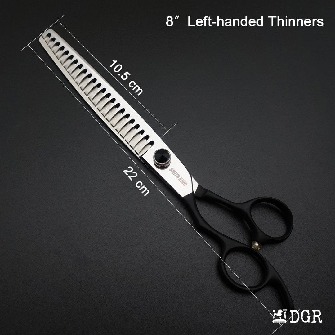 8" left-handed Professional Pet Grooming Thinning Scissors (black)
