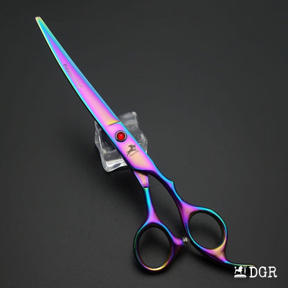 7" Professional Pet Grooming 4Pcs shears-happy dog - (Rainbow)