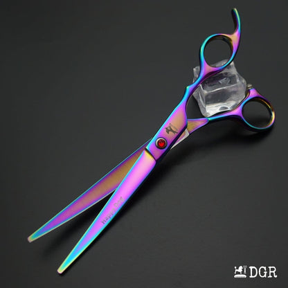 7" Professional Pet Grooming 4Pcs shears-happy dog - (Rainbow)