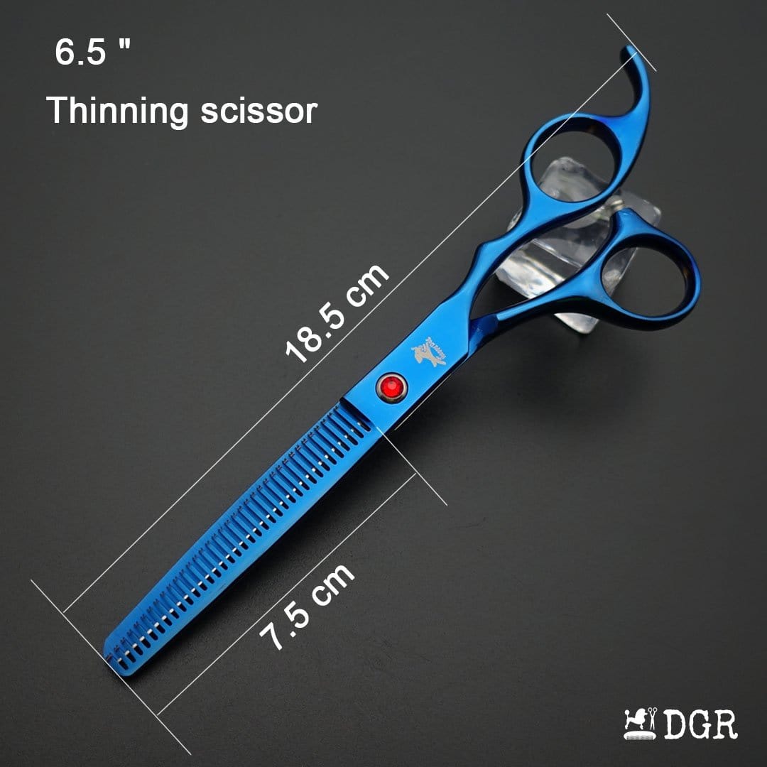 7" Professional Pet Grooming 4Pcs shears-happy dog - (Blue)