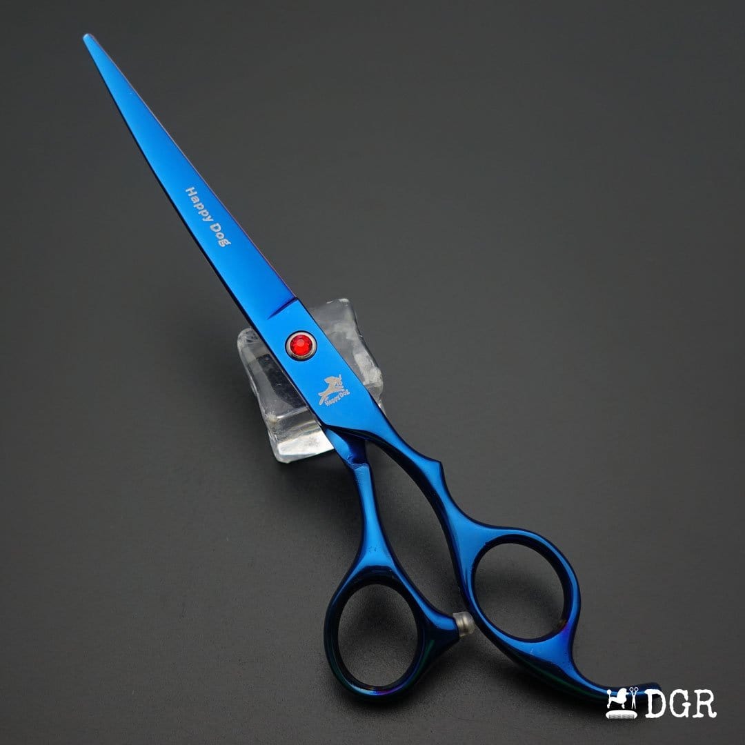 7" Professional Pet Grooming 4Pcs shears-happy dog - (Blue)