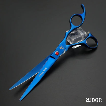 7" Professional Pet Grooming 4Pcs shears-happy dog - (Blue)