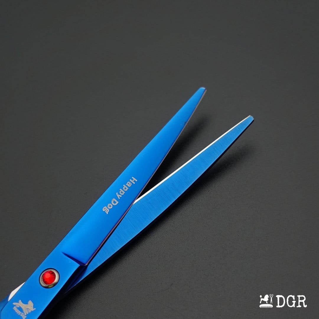 7" Professional Pet Grooming 4Pcs shears-happy dog - (Blue)