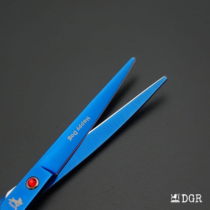 7" Professional Pet Grooming 4Pcs shears-happy dog - (Blue)