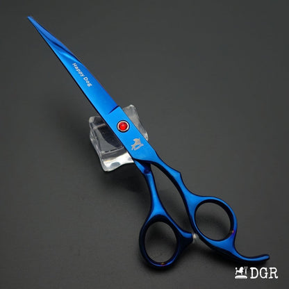 7" Professional Pet Grooming 4Pcs shears-happy dog - (Blue)