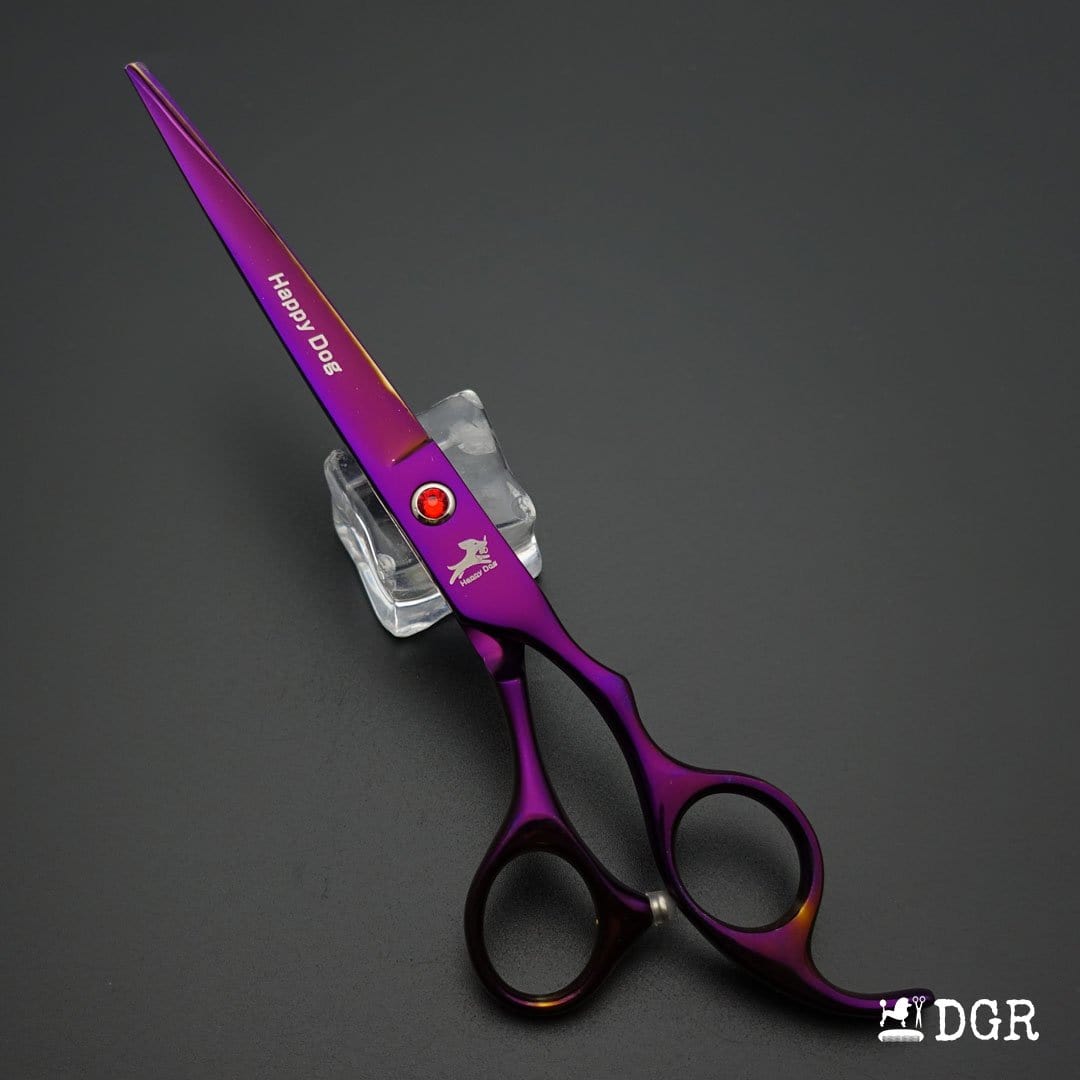 7" Professional Pet Grooming 4Pcs shears-happy dog - (Violet)