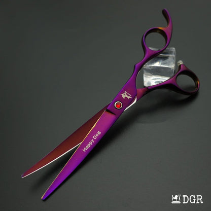 7" Professional Pet Grooming 4Pcs shears-happy dog - (Violet)