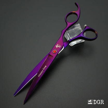 7" Professional Pet Grooming 4Pcs shears-happy dog - (Violet)