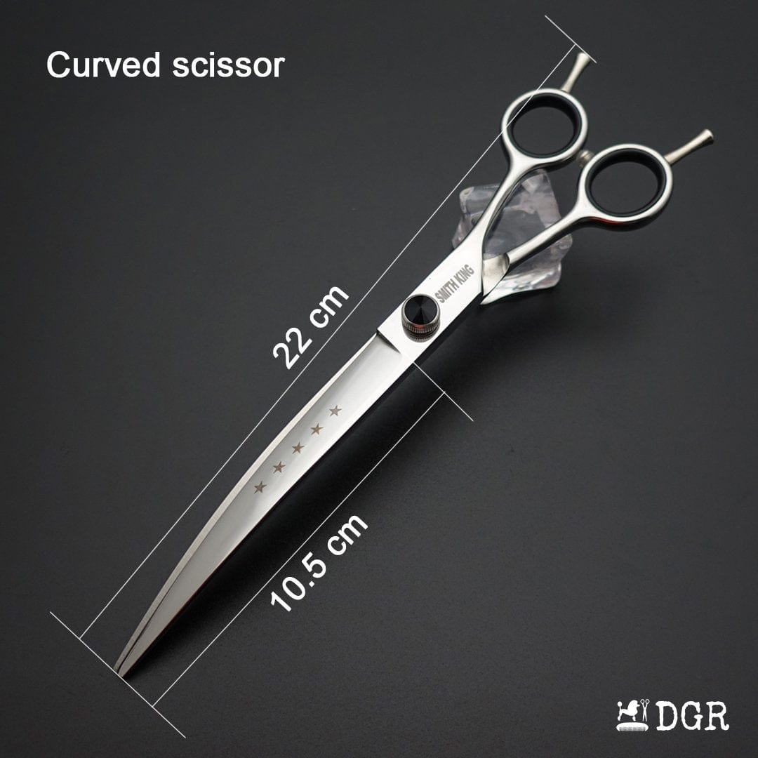 8" Professional Pet Grooming Shears Set - Curved scissors 1Pcs-comb