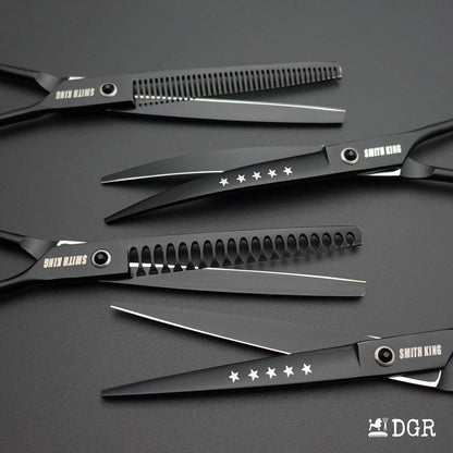 7“ Pro. PET GROOMING Shears 4Pcs-Comb-Black (USA Stock Available)