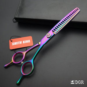 7" Professional Pet Grooming curved chunkers-Rainbow