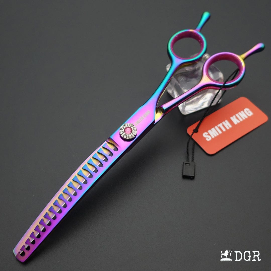 7" Professional Pet Grooming curved chunkers-Rainbow